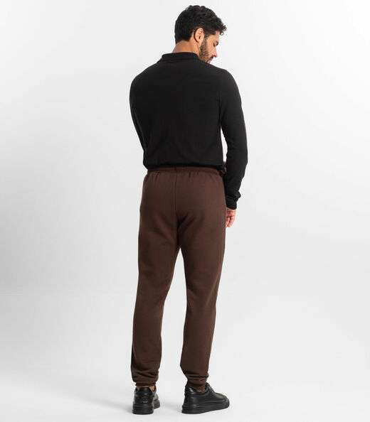 Calça Masculina Em Moletinho Diametro Marrom