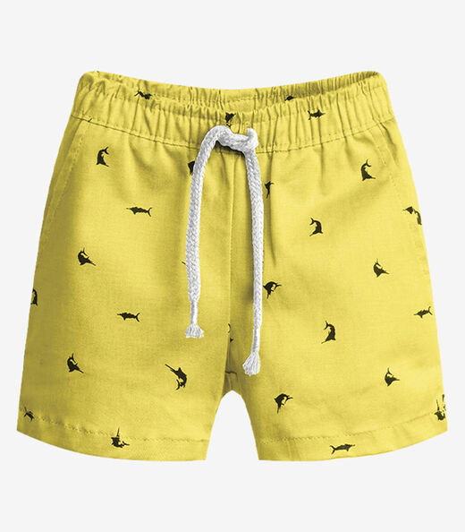 Conjunto Infantil Camiseta Com Bermuda Trick Nick Amarelo