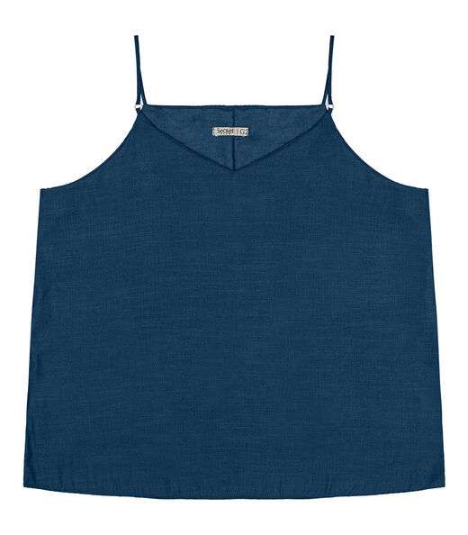 Blusa De Alça Feminina Plus Size Secret Glam Azul