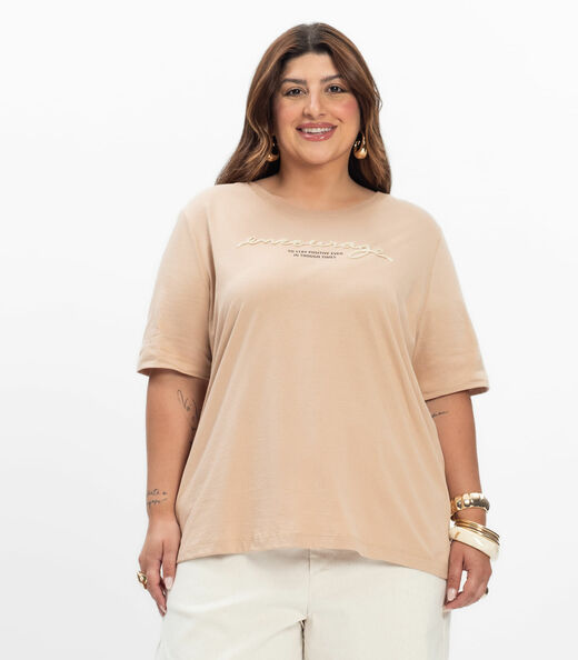 Image_Blusa Manga Curta Feminina Plus Size Secret Glam Marrom