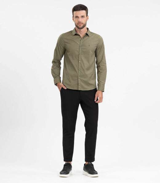 Camisa Masculina Manga Longa Diametro Verde