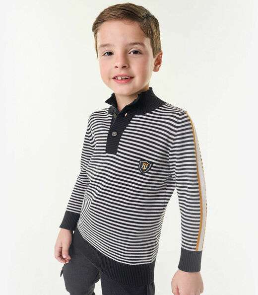 Image_Suéter Infantil Masculino Em Tricot Trick Nick Preto