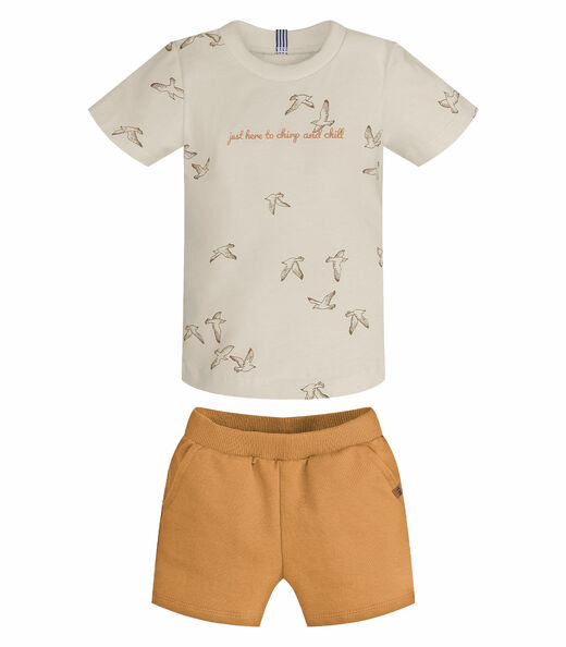 Image_Conjunto Infantil Camiseta Com Bermuda Trick Nick Bege