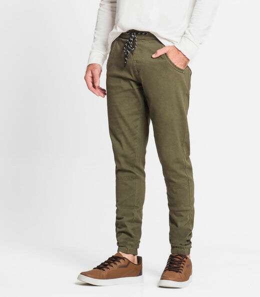 Calça Com Bolso Masculina Em Sarja Diametro Verde