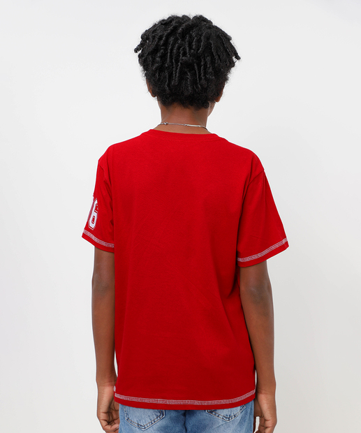 Camiseta Juvenil Estampada Marisa Tam 10 a 16 Vermelho