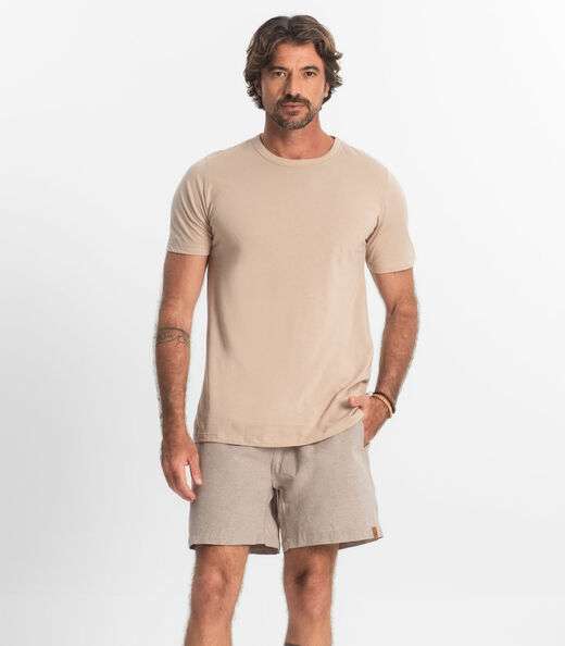 Image_Bermuda Masculina Sarja Elástico E Bolsos Shift Bege