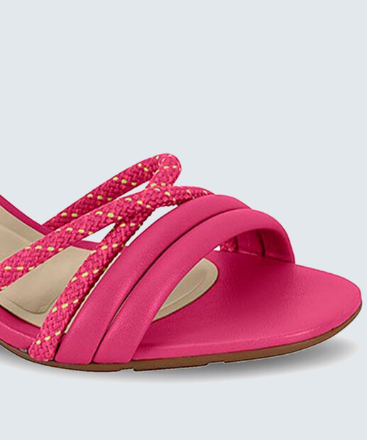 Sandália Salto Grosso Feminina Amarração Moleca