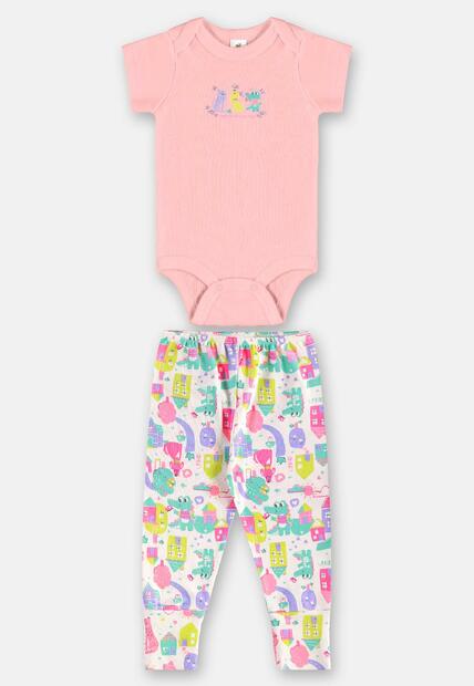 Conjunto Bebê Menina em Suedine Up Baby