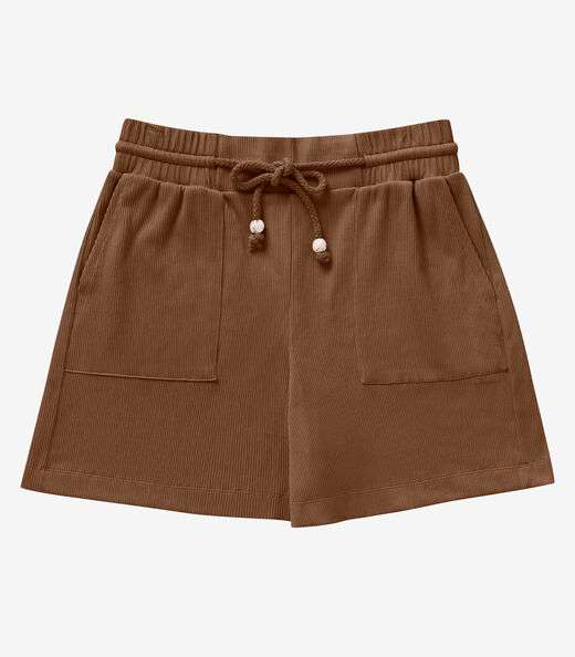 Bermuda Feminina Moletinho Secret Glam Marrom