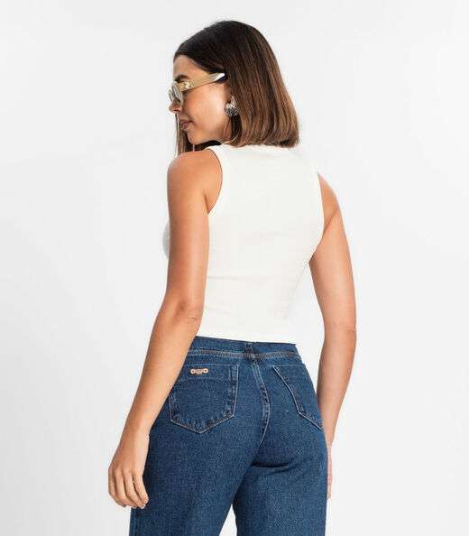 Regata Cropped Feminina Ribana Rovitex Bege