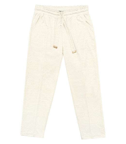 Calça Feminina Plus Size Em Moletinho Secret Glam Off White