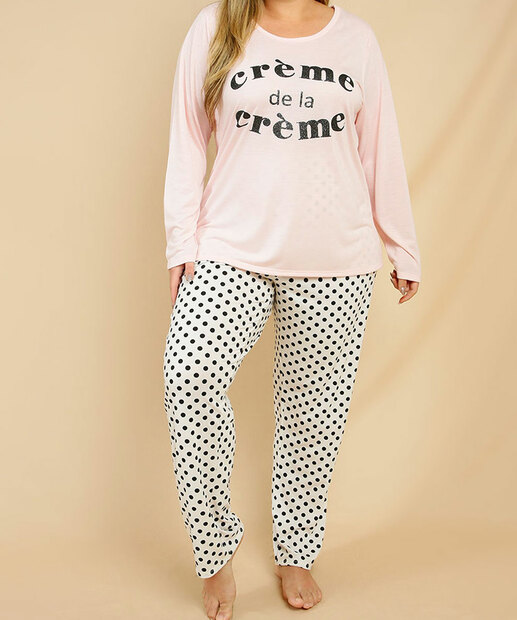 Pijama Plus Size Feminino Estampa Poá Marisa