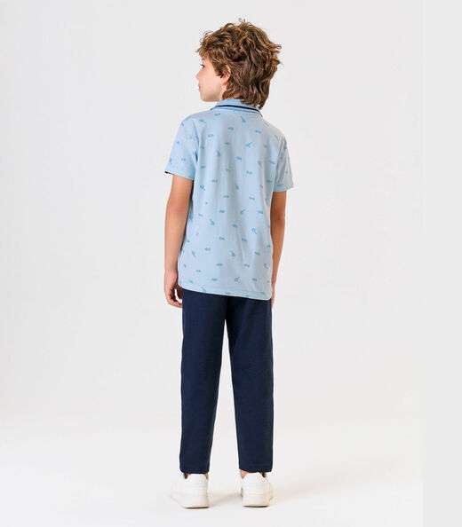 Calca Menino Moletinho Piquet Tick Nick Azul