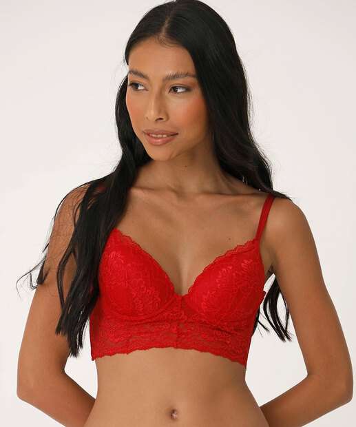Sutiã De Renda Bra Top Com Aro E Bojo Marisa