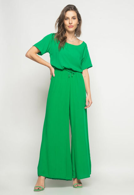 Cropped Gola Canoa Viscolinho Verde Salvatore Fashion