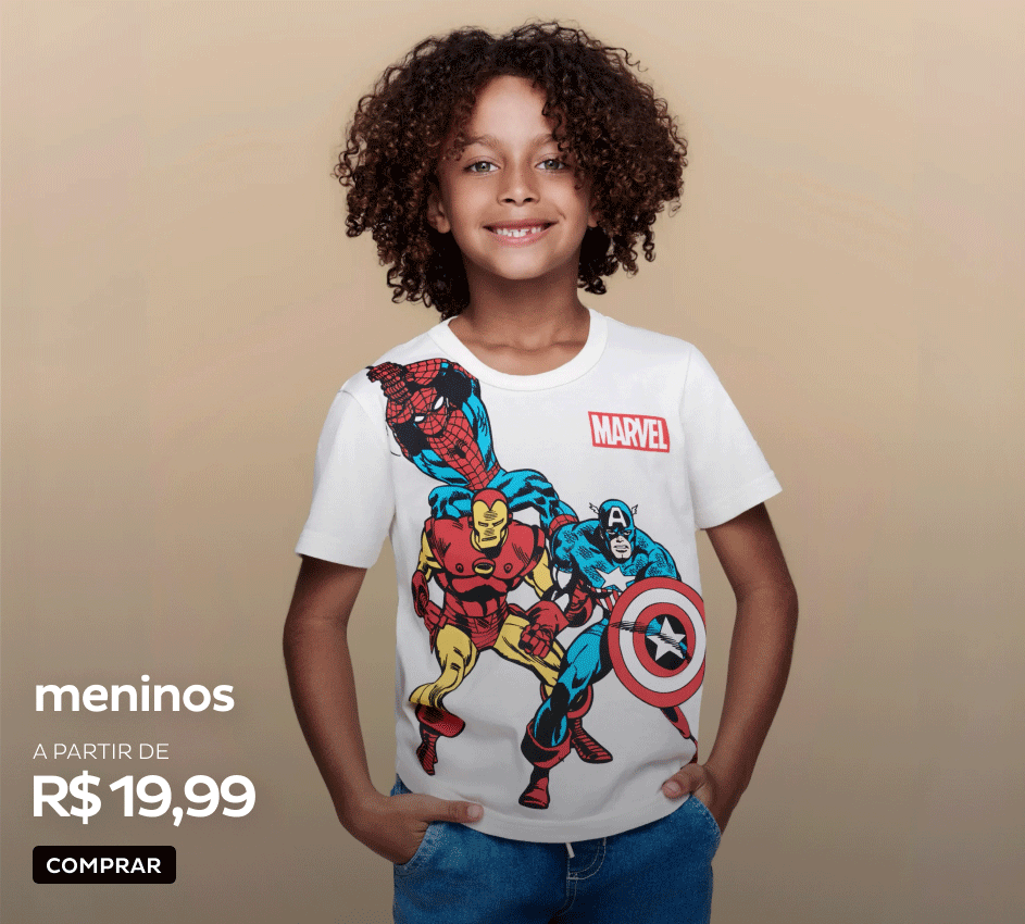 Meninos a partir de R$19,99 Meninos a partir de R$19,99