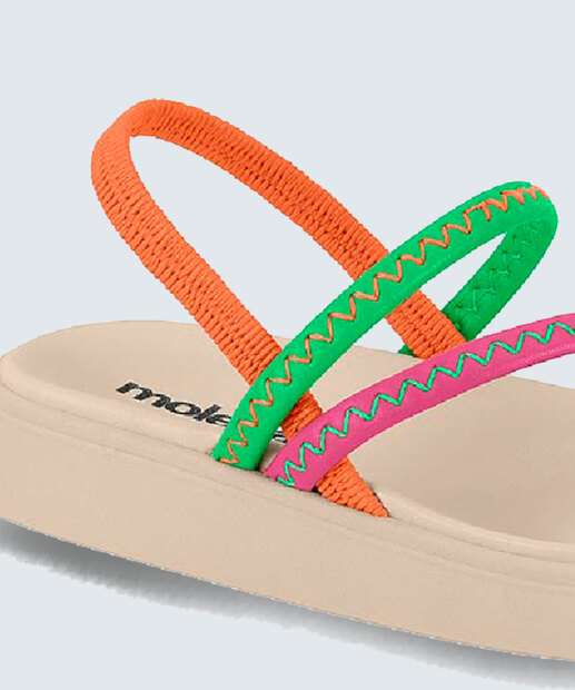 Sandália Flatform Feminina Tiras Moleca