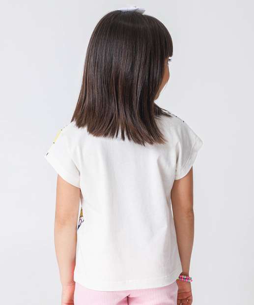 Blusa Infantil Minnie E Margarida Disney Tam 4 a 10 Off White