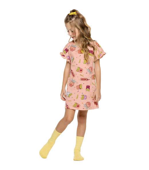 Camisola Infantil Feminina Snacks Trick Nick Rosa