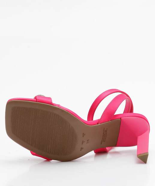 Sandália Salto Fino Feminina Laço Strass Bebecê