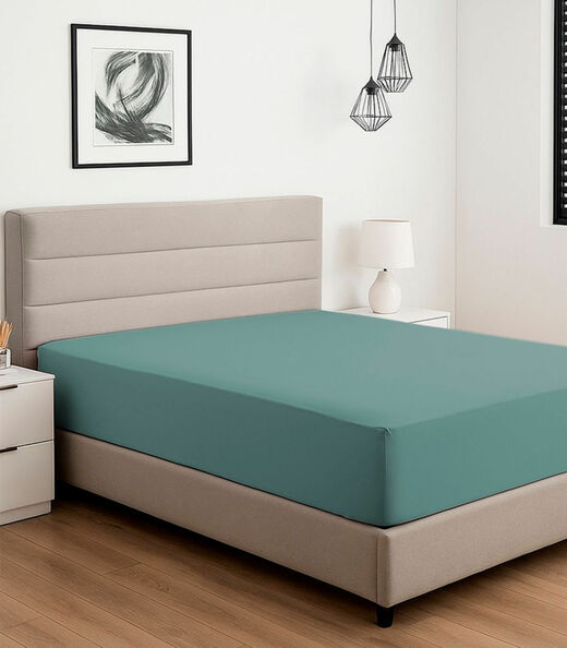 Image_Lençol Liso Casal Com Elástico Vivaldi Verde