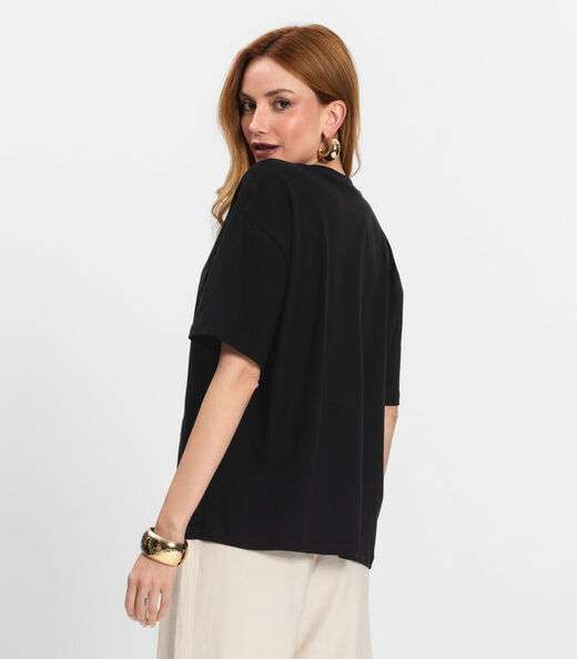 T- Shirt Feminina Manga Curta Endless Preto