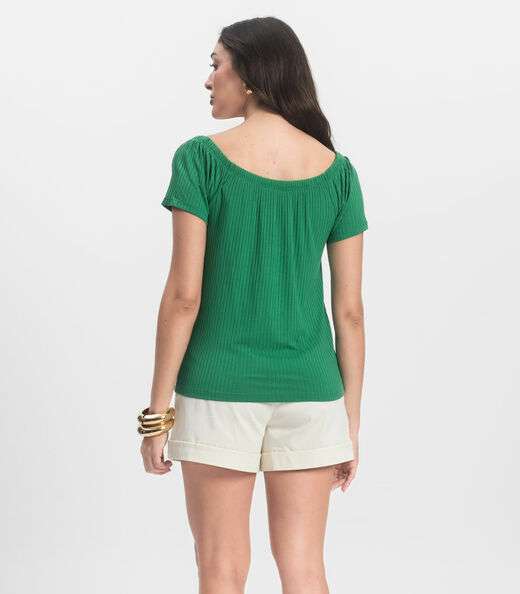 Blusa Feminina Canelada Infinita Cor Verde