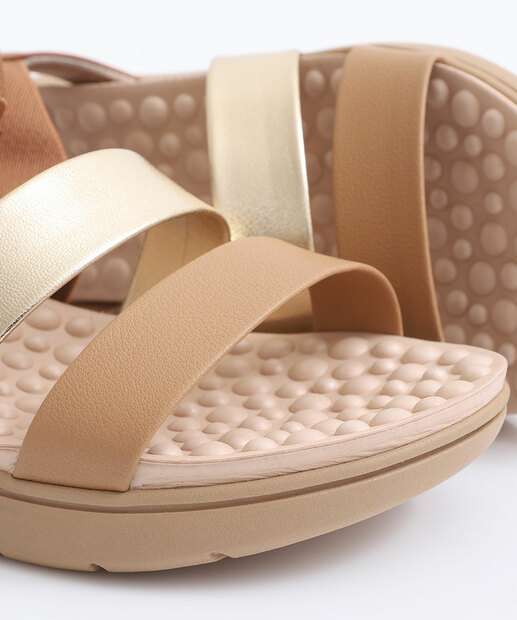 Sandália Feminina Flatform Tiras Modare Marrom