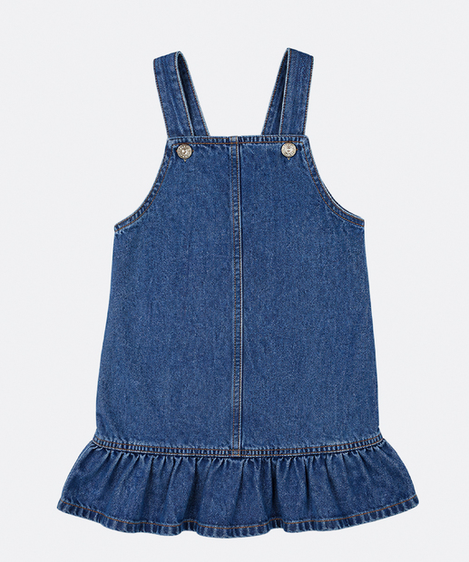 Image_Vestido Jardineira Jeans Infantil Marisa Tam a 1 a 3 