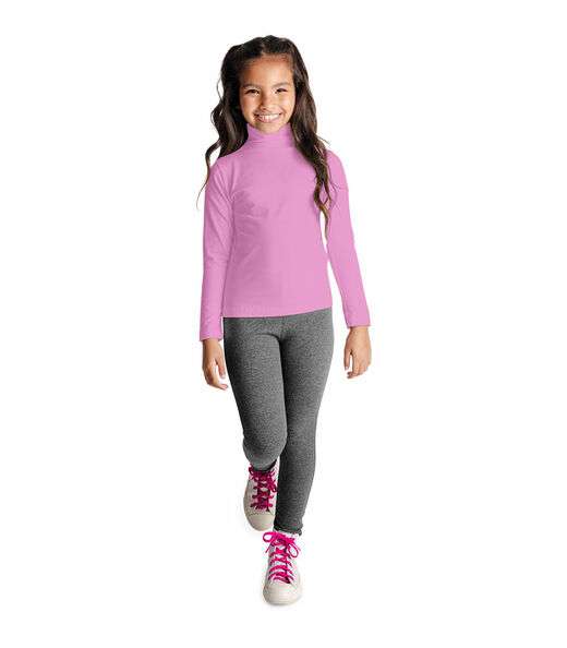 Blusa Manga Longa Infantil Gola Alta Rovitex Kids Rosa