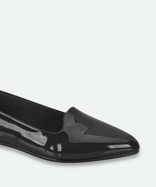 Sapatilha Feminina Bico Fino Verniz Beira Rio Preto