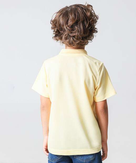 Polo Infantil Manga Curta MR Tam 4 a 10 Amarelo