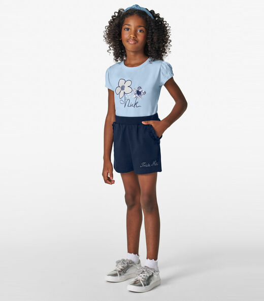 Conjunto Menina Blusa com Shorts Trick Nick Azul