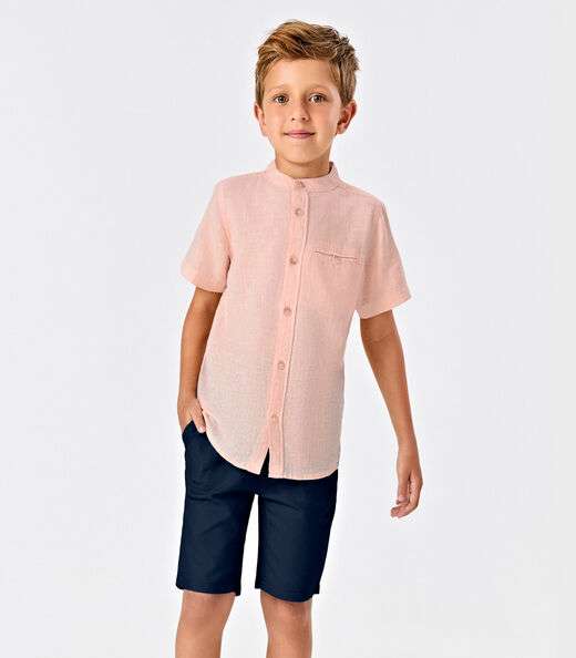 Conjunto Menino Camisa Com Bermuda Trick Nick Rosa