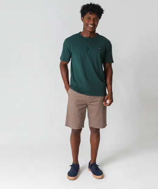 Image_Bermuda Masculina Slim Sarja Bege 