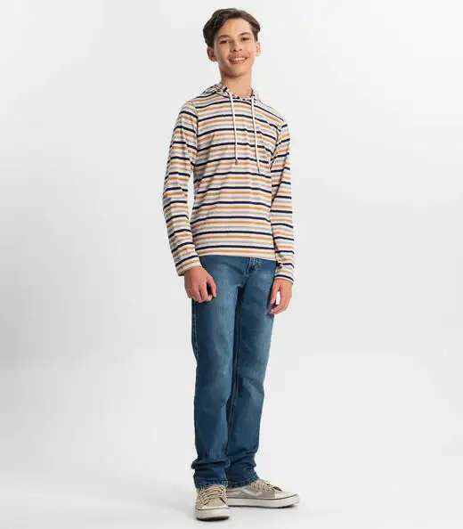 Camiseta Juvenil Menino Listrada Minty Marrom