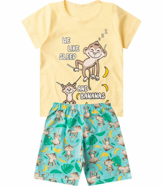 Pijama Infantil Masculino Brilha No Escuro Kappes Amarelo