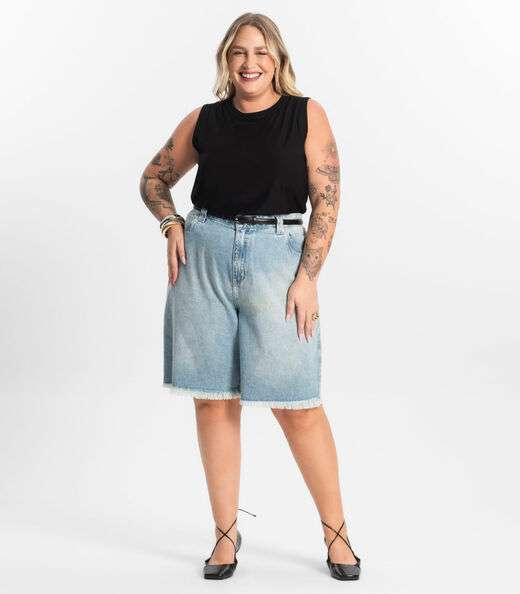 Regata Feminina Plus Size Secret Glam Preto