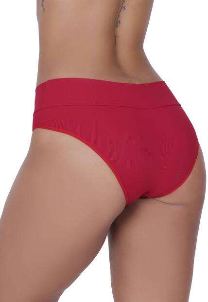 Calcinha Básica Canelada Concept Lingerie Vermelho