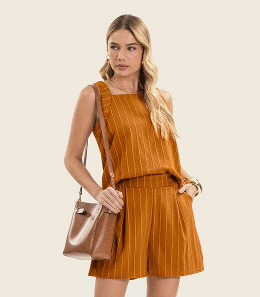 Regata Feminina Decote Quadrado Endless Marrom