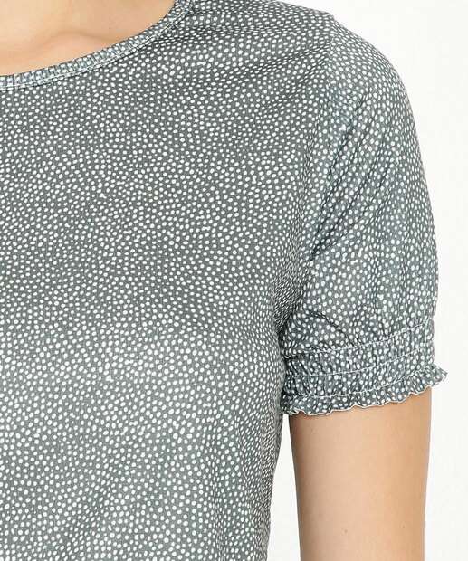 Blusa Feminina Manga Curta Estampa Poá Marisa