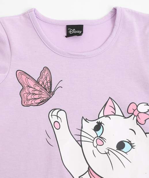 Conjunto Infantil Estampa Flores Marie Disney Tam 1 a 3 Lilás