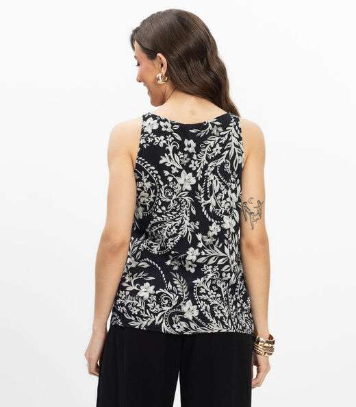 Blusa de Alça Viscose Khyara Feminina Endless Preto