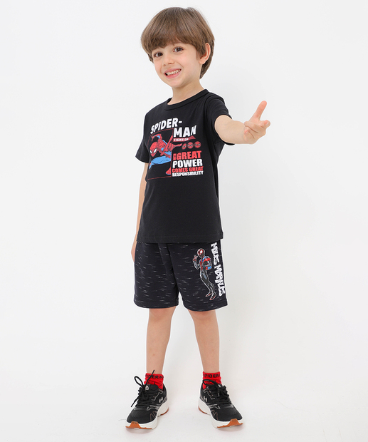 Image_Bermuda Infantil Moletinho Spider Tam 4 a 10 Preto