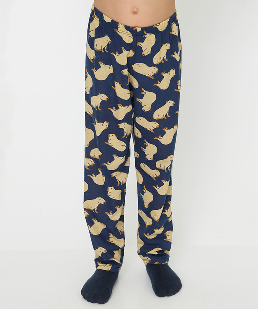 Pijama Infantil Capivara Marisa Tam 04 ao 10 Azul