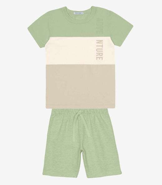 Conjunto Menino Camiseta Com Bermuda Trick Nick Verde