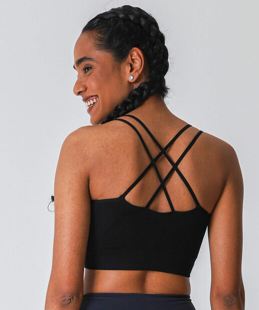 Top Fitness Alças Duplas Sem Costura Marisa Preto