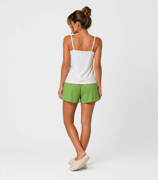 Pijama Feminino Blusa De Alça E Short Infinita Cor Verde