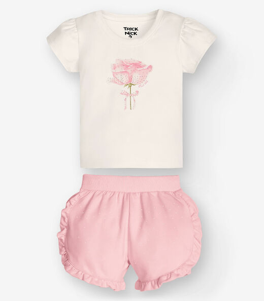 Image_Conjunto Blusa com Shorts Menina Trick Nick Bege