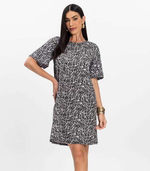 Image_Vestido Curto Estampado Feminino Rovitex Preto